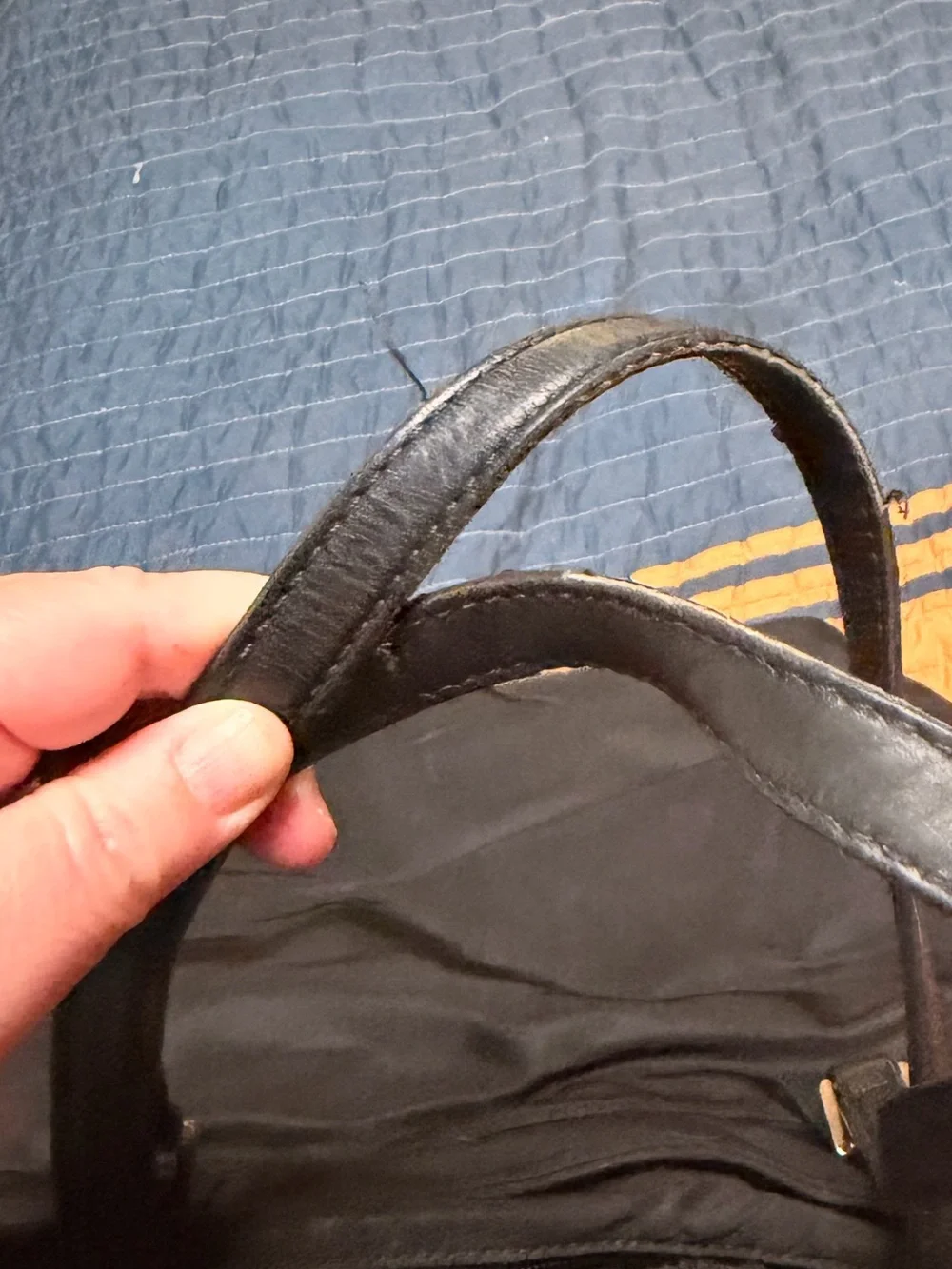 Michael Kors Black Nylon Tote with Gold MK Charm